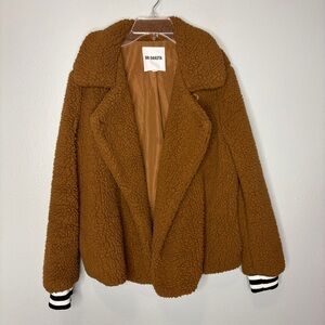 BB Dakota Fleece & Love Sherpa Jacket Women Small Brown Open Single Button